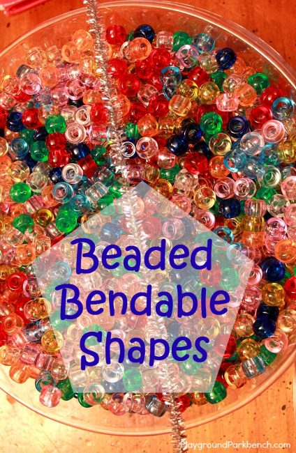 Beaded Bendable Shapes - a great rainy day fine motor skill activity for toddlers and preschoolers