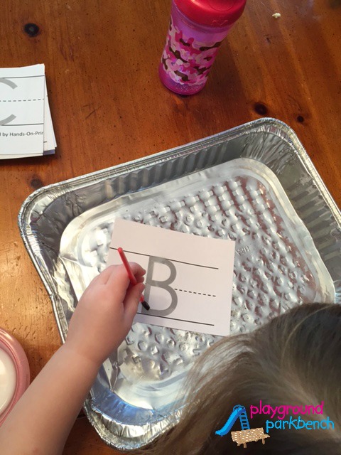 DIY Tactile ABC Cards - Painting the Letter
