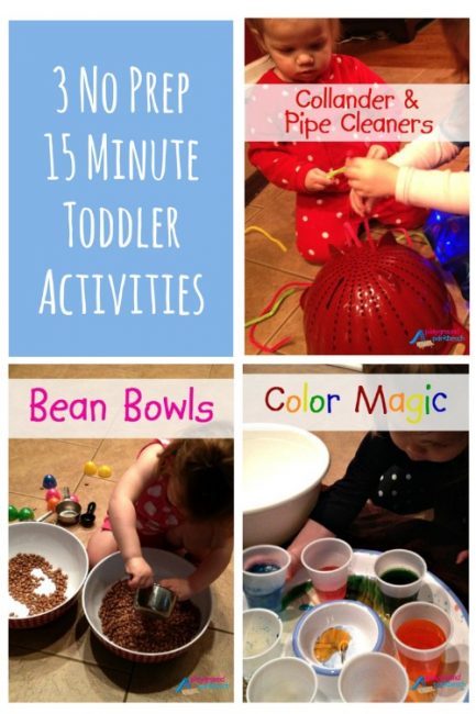 3 No Prep 15 Minute Toddler Activities