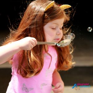 Blowing Bubbles with Household Objects - STEM Activity Slotted Spoon