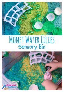 Monet Water Lilies Sensory Bin
