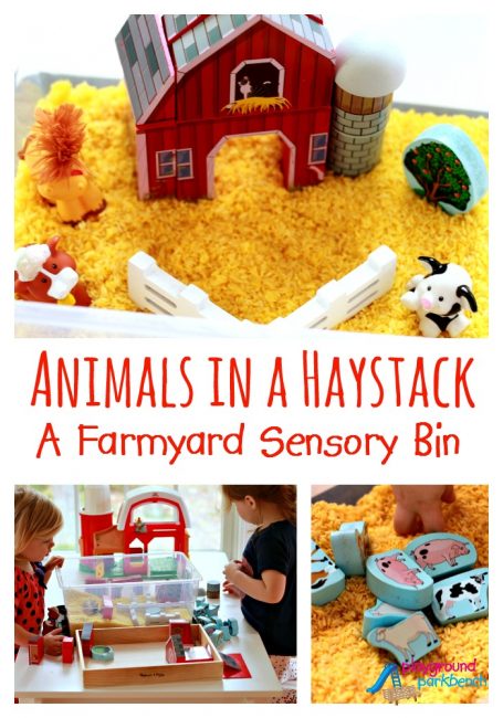 Animals in a Haystack - Farmyard Sensory Bin