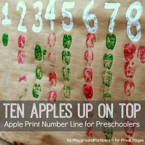 Ten Apples Up On Top Number Line Square