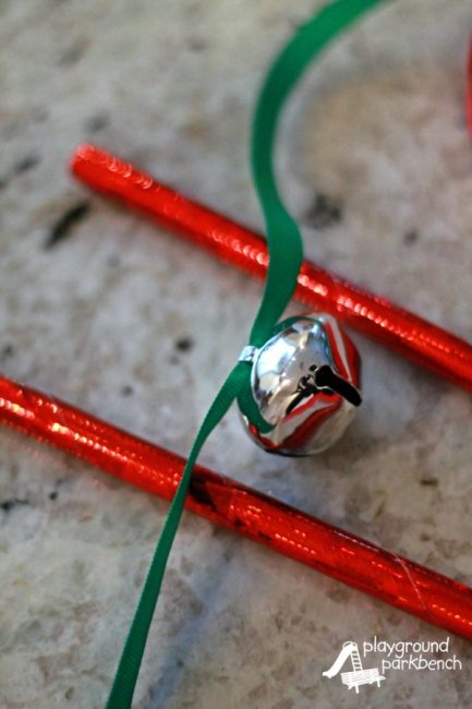 Jingle Bell Ribbon Stick - Thread Bell on Ribbon