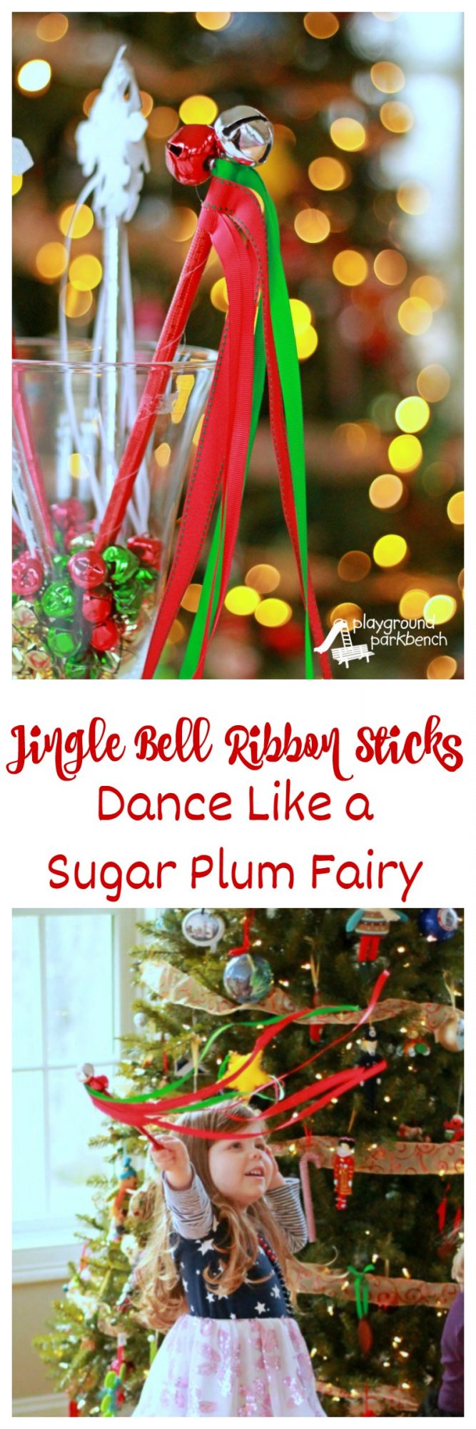 Jingle Bell Ribbon Sticks - Dance Like a Sugar Plum Fairy