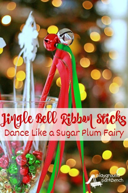 Jingle Bell Ribbon Sticks Pin