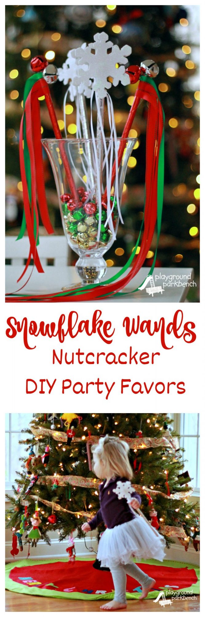 Snowflake Wands Nutcracker DIY Party Favors