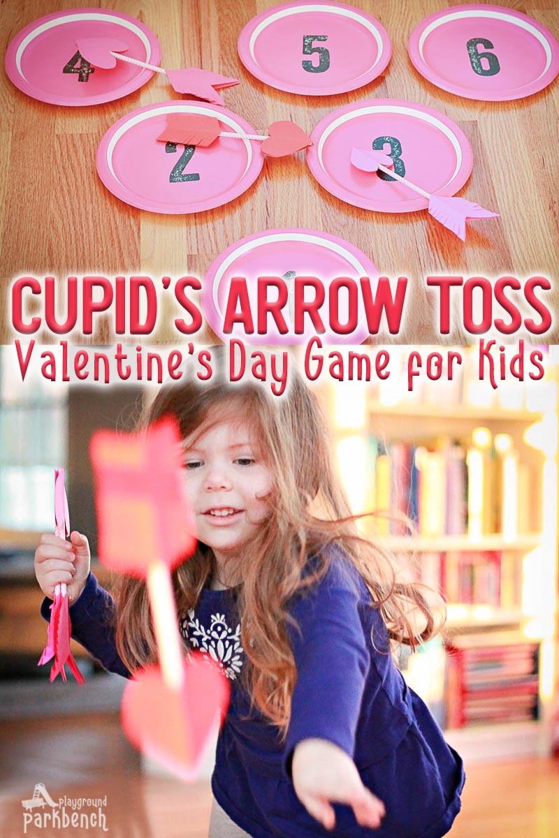 All you need for this easy Valentine's Day game for kids is paper plates, straws, construction paper and glue! They'll be tossing arrows like cupid in no time! The perfect party game for room moms to set up for classroom parties or at home for a festive holiday activity 