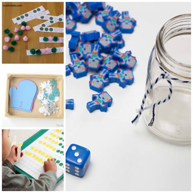 Math Manipulatives from Crafts Supplies and Dollar Store Finds