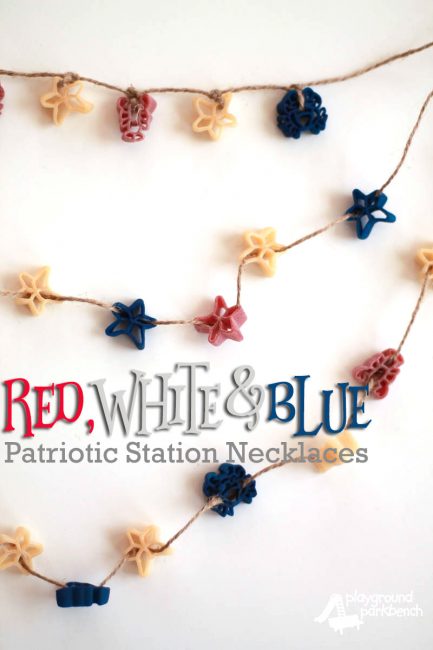 Red white and blue on sale necklace