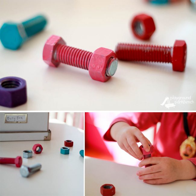 Engineering for Toddlers Nuts and Bolts Collage