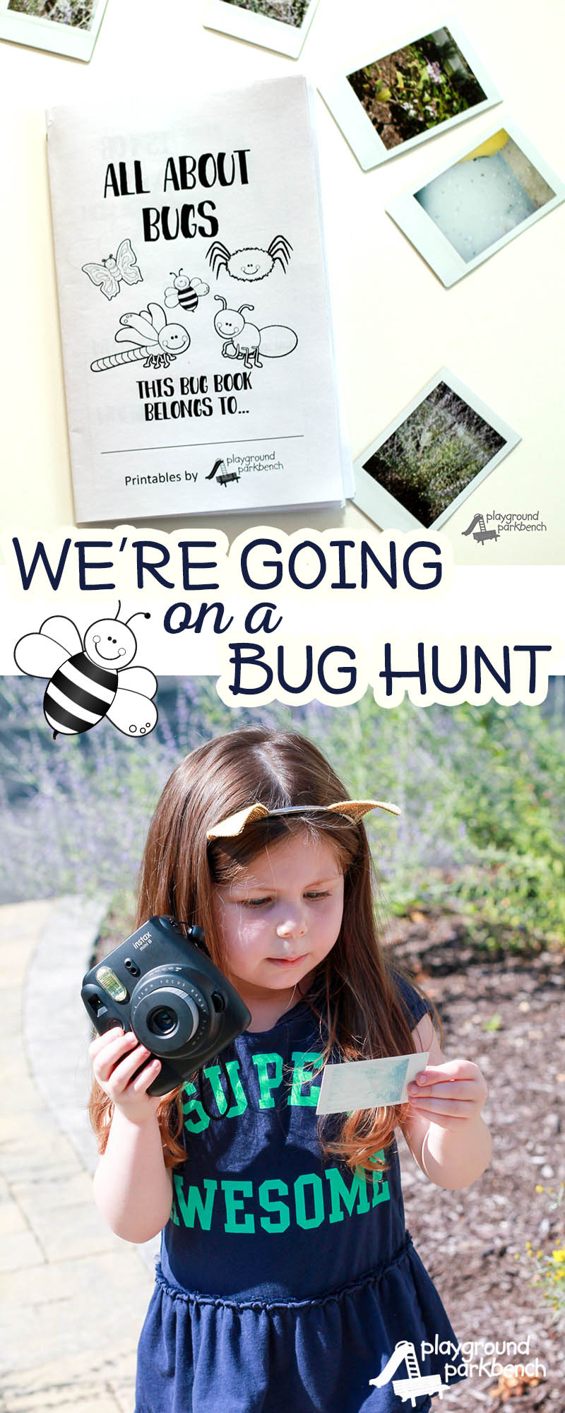 Preschoolers learn most when left to hands on, independent exploration. So what better way to learn about bugs that by observing them right in your own yard? Using photographs to document your scientific explorations, you can then use those photographs to extend your learning in the classroom. Get the printable All About Bugs book to journal and analyze the bugs you discover! #FujiFilmWonderPhotoShop #ad | Preschool | Totschool | Science | STEM | STEAM | Bugs | Insects | Learning Activities | Kids Activities
