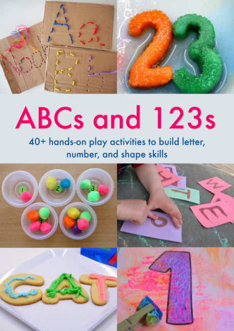 40+ hands on play based activities to build letter and number skills with your toddler or preschooler! Perfect for use at home with your child, or in a classroom setting. Learning activities for indoors and outside in your backyard, with multi-sensory exploration of letters and numbers. | Toddler | Preschool | Totschool | Learning through Play | Play |STEM | STEAM | Early Literacy | Math for Preschool