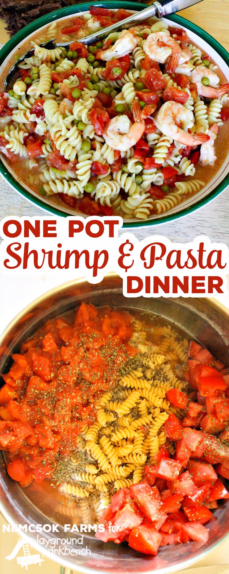 At a loss for quick weeknight recipes now that school is back in session? Have this one pot Shrimp and Pasta dinner on the table in just 20 minutes. The latest in our Real Mom Meals series
