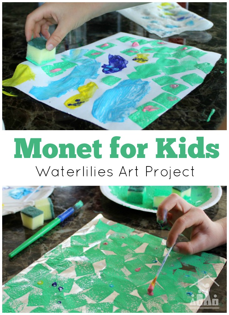 Teach your preschooler about the artistic masters, like Claude Monet, with simplified painting ideas for kids. | Art for Kids | STEAM for Kids | Art History for Preschool | Kids Crafts | Kids Activities