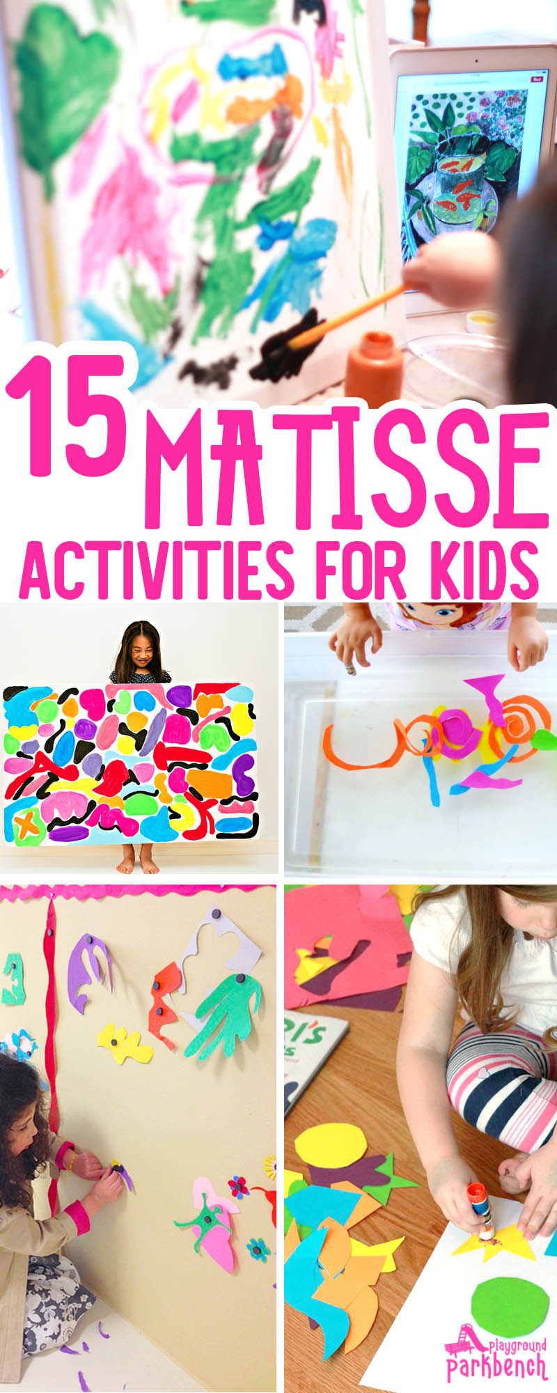 BIG CANVAS ART PAINTING WITH KIDS INSPIRED BY MATISSE