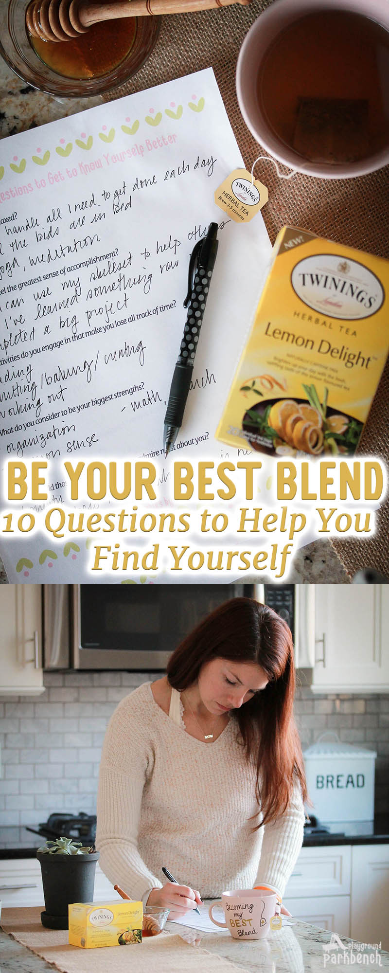 Printable questions to get to know yourself better. Have a up of Twinings Herbal Tea to take a 10 minute break and find yourself each day #BeYourBestBlend #Ad