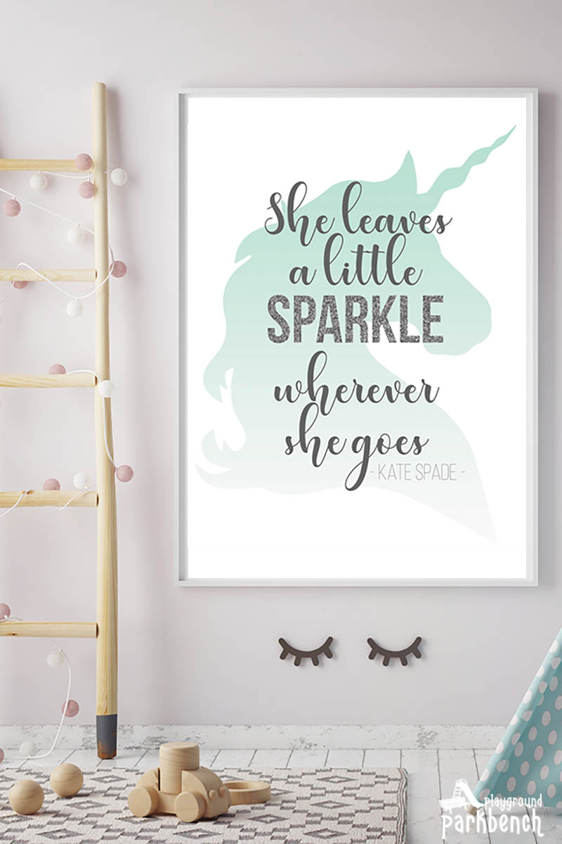 Set of Personalised Unicorn Prints , Girls Wall Art , Unicorn Room